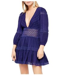 Free People Delightful Clip Dot Mini Dress - Blue