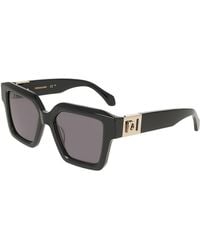 Ferragamo - Solid Square Sunglasses, 53Mm - Lyst