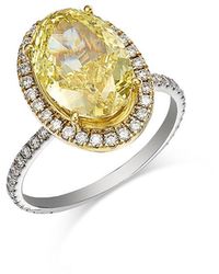 Bloomingdale's Fine Collection - Certified Lab Grown & Oval Diamond Halo Engagement Ring - Lyst
