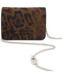 AllSaints - Honore Leopard Print Suede Crossbody - Lyst