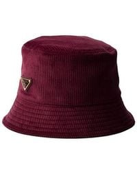 Prada - Corduroy Bucket Hat - Lyst