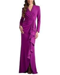 Tadashi Shoji - Markum Long-Sleeve Flounce Gown - Lyst