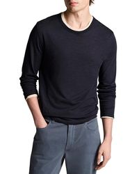 Vince - Fine Slub Double Layer Long Sleeve Crewneck Shirt - Lyst