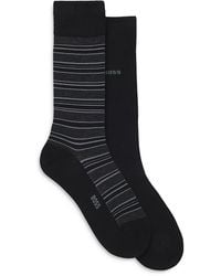 BOSS - Stripe Crew Socks, Pack Of 2 - Lyst