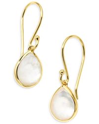 Ippolita - 18k Yellow Gold Rock Candy® Teardrop Earrings In Rock Crystal And Mother - Of - Pearl Doublet - Lyst