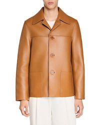 Sandro - Philip Buttoned Lambskin Jacket - Lyst