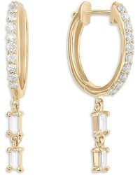Lana Jewelry - Jewelry Diamond Baguette Charm Pave Huggie Hoop Earrings - Lyst