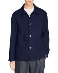 Sandro - Henry Buttoned Wool Worker Jacket - Lyst