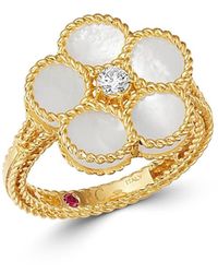 Roberto Coin - 18K Daisy Mother-Of-Pearl & Diamond Ring - Lyst