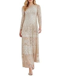 Needle & Thread - Aurora Long Sleeve Round Neck Gown - Lyst