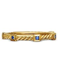 David Yurman - 18K Cable Sapphire Stack Band Ring - Lyst