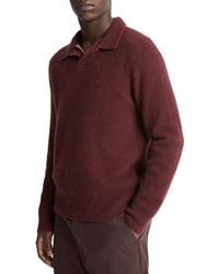 Vince - Thermal Open Collar Polo Sweater - Lyst