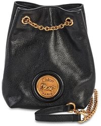 Chloé - Horse Medal Mini Leather Bucket Bag - Lyst