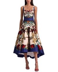 Alice + Olivia Diana Sleeveless Structured Maxi Gown in White | Lyst