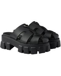 Prada - Monolith Rubber Mules - Lyst