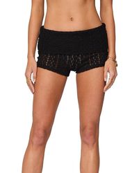 Edikted - Rye Sheer Textured Fold Over Shorts - Lyst