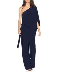 halston heritage navy jumpsuit