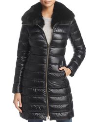 Herno Elisa Fox Fur - Collar Down Coat - Black