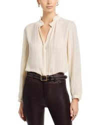 Velvet By Graham & Spencer - Cynthia Metallic Threaded Blouse - Lyst