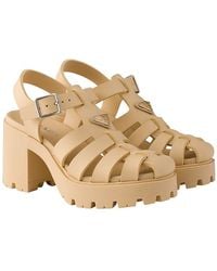 Prada - Rubber Platform Sandals - Lyst