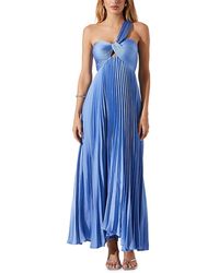 Astr - Rasya One Shoulder Pleated Maxi Dress - Lyst