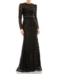 Mac Duggal - Embellished High Neck Long Sleeve Gown - Lyst