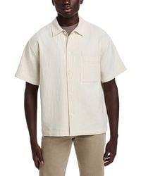 FRAME - Jacquard Short Sleeve Button Front Shirt - Lyst