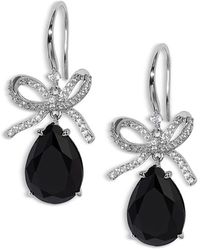 Nadri - Macaron Cubic Zirconia Pear Bow Drop Earrings - Lyst