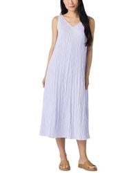 Eileen Fisher - Crushed Silk Midi Dress - Lyst