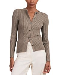 Reiss - Tula Button Front Knit Top - Lyst