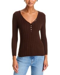 PAIGE - Ginnette Ribbed Henley Top - Lyst