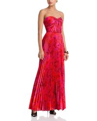 Aqua - Strapless Pleated Gown - Lyst