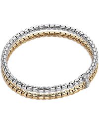 Fope - 18K & Eka Diamond Rondelle Double Row Flex'It Bracelet - Lyst