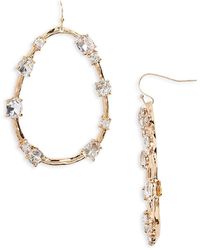 Kenneth Jay Lane - Crystal Oval Hoop Earrings - Lyst