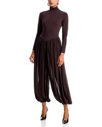Aqua - Long Sleeve Balloon Jumpsuit - Lyst