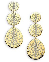 Ippolita - 18k Yellow Gold Stardust Diamond Scatter Cluster Triple Drop Earrings - Lyst