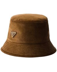 Prada - Cotton Corduroy Bucket Hat - Lyst