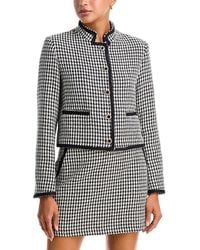Aqua - Mixed Houndstooth Button Front Jacket - Lyst