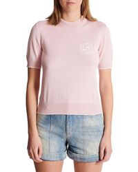 Balmain - Embleme-Embroidered Knit Top - Lyst