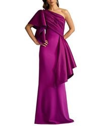 Tadashi Shoji - Santa Fe Draped Flounce Gown - Lyst
