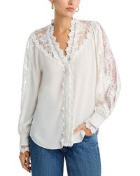 Kobi Halperin - Miguel Lace Inset Silk Blouse - Lyst