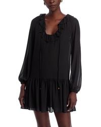 Michael Kors - Long Sleeve Ruffle Mini Dress - Lyst