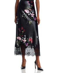 Alice + Olivia - Maeve Floral Velvet Midi Slip Skirt - Lyst