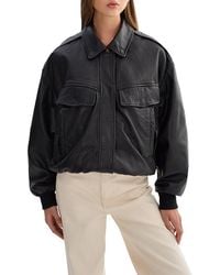 Lamarque - Trevanna Leather Bomber Jacket - Lyst