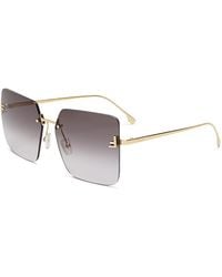 Fendi - Rimless Square Sunglasses, 59Mm - Lyst