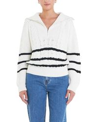 English Factory - Stripe Zip Up Sweater - Lyst