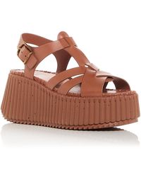 Chloé - Nama Wedge Sandals - Lyst