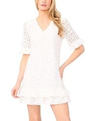 Cece - Lace V Neck Shift Dress - Lyst
