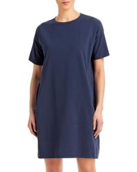 Eileen Fisher Jewel Neck Dress - Blue