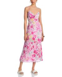 Steve Madden - Ray Pleated Floral Chiffon Midi Dress - Lyst